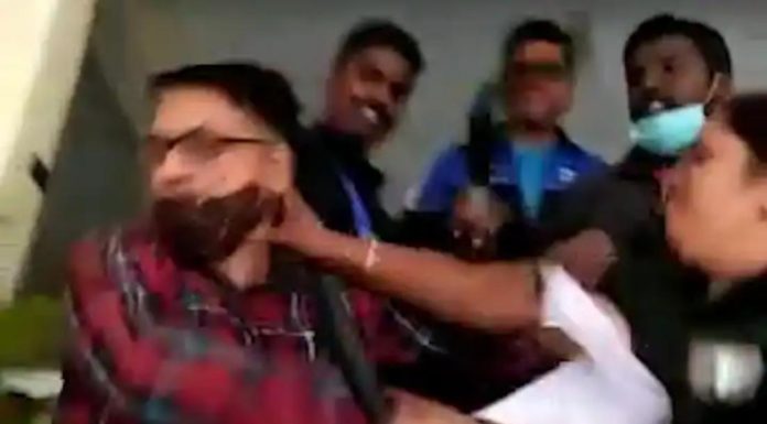 शाळेच्या महिला बाऊन्सरकडून पालकांना मारहाण