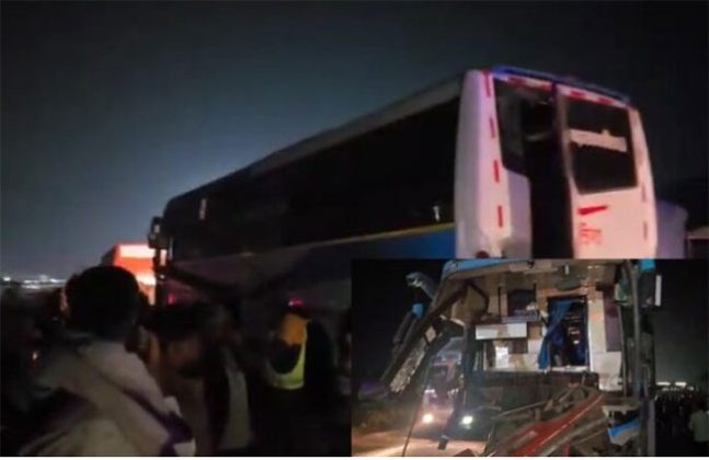 Pune - Nashik Highway Accident : पुणे नाशिक महामार्गावर भीषण अपघात; बसची कंटेनरला धडक