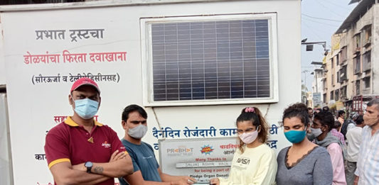 नवी मुंबईत प्रकाश रथ ठरतोय नाका कामगारांसाठी देवदूत