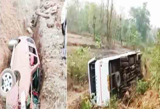 मुंबई-गोवा महामार्गावर दोन अपघातांमध्ये ३७ जण जखमी