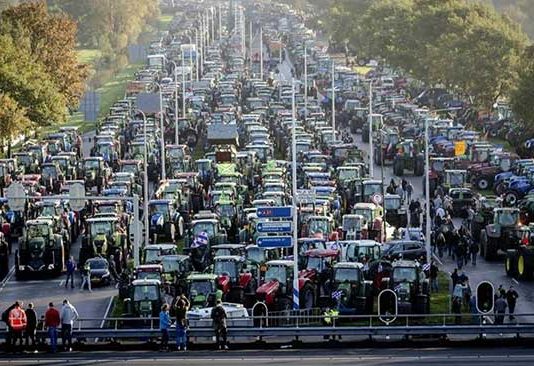 सरकारी धोरणाविरोधात नेदरलँडमधील शेतकरी रस्त्यावर