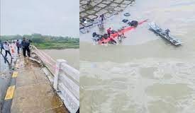 इंदौरहून अमळनेरला येणारी एसटी नर्मदा नदीत कोसळली