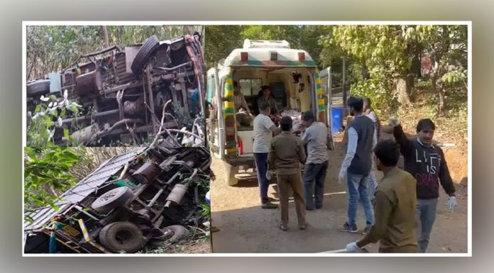 महाबळेश्वरमध्ये ३८ मजुरांना घेऊन निघालेला टेम्पो दरीत कोसळला