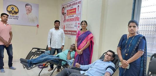 मुख्यमंत्री एकनाथ शिंदे यांच्या वाढदिवसानिमित्त रक्तदान शिबीर