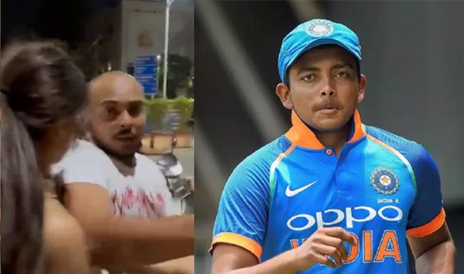 क्रिकेटर पृथ्वी शॉवर हल्ला, गाडीच्या काचा फोडल्या