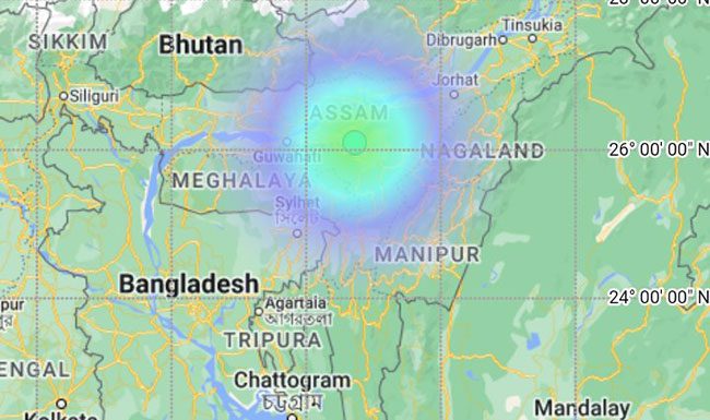 आसामच्या नागाव जिल्ह्यात भूकंपाचे धक्के