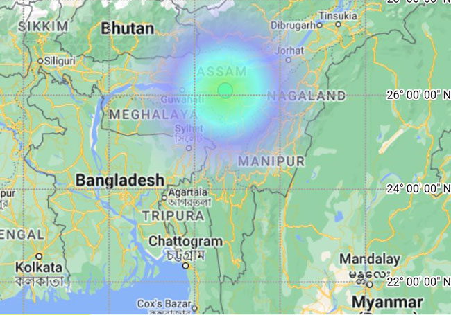 आसामच्या नागाव जिल्ह्यात भूकंपाचे धक्के