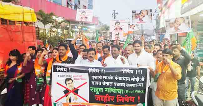 ओबीसी समाजाचा अपमान करणाऱ्या राहुल गांधींविरोधात भाजपचे आंदोलन