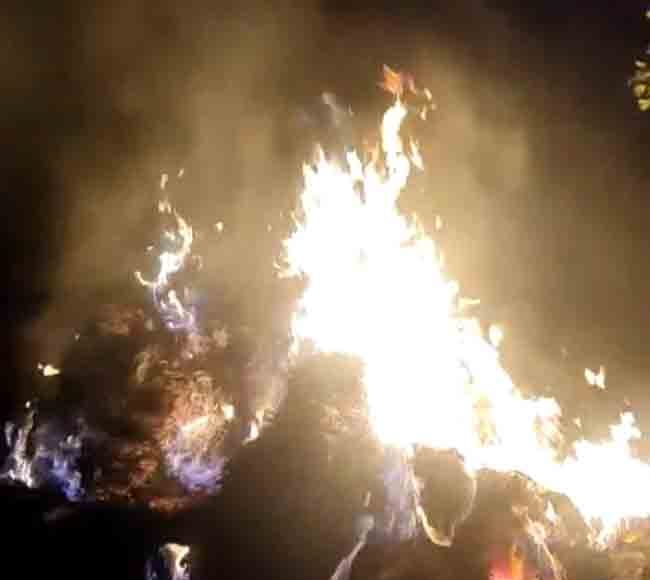 भाताचे दोन हजार पेंढे आगीत जळून खाक!