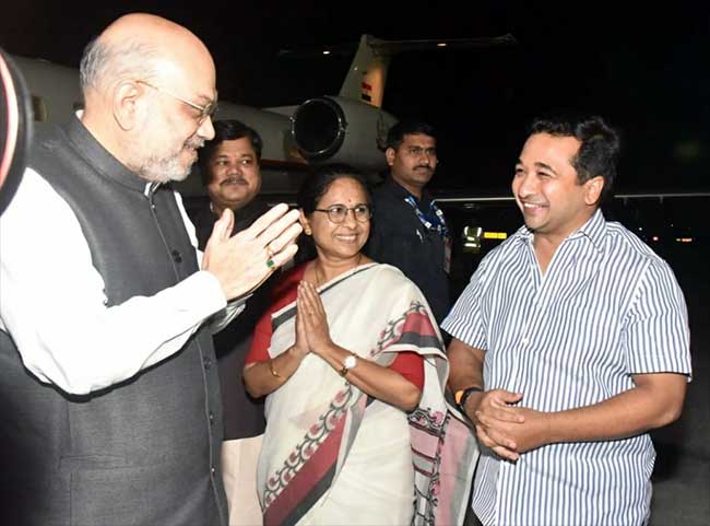 आमदार नितेश राणे यांनी केले केंद्रीय गृहमंत्री अमित शाह यांचे स्वागत