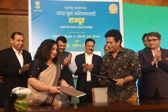 ‘स्वच्छ मुख अभियाना’चा सचिन तेंडुलकर सदिच्छादूत