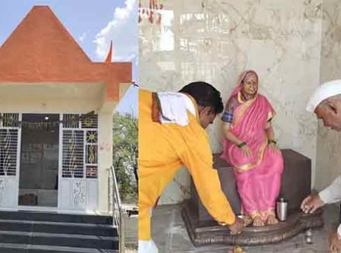 सावरनेरमधील खाडेवाडीत चक्क जन्मदात्या आईचं मंदिर