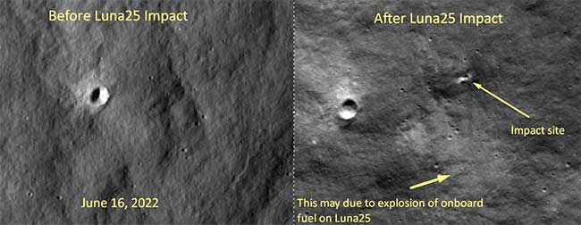 रशियाचे Luna-25 कोसळल्याने चंद्रावर पडला ३३ फुटाचा खड्डा