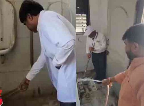 Nanded Government Hospital : शिवसेनेच्या खासदाराचा दणका आणि नांदेड रुग्णालयाच्या डीनने साफ केलं स्वच्छतागृह...