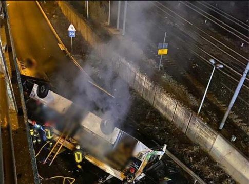 Italy Bus Accident: पुलावरून कोसळली बस, २१ जणांचा मृत्यू