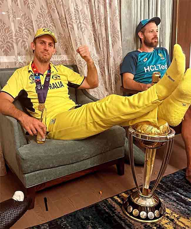 Mitchell Marsh : ट्रॉफीवर पाय ठेवण्याच्या कृतीबद्दल मिचेल म्हणतो, मी पुन्हा तेच करणार!