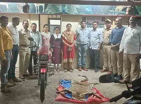 पेण वाशीनाका येथे बिबट्याची कातडी जप्त