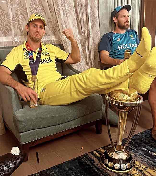 World cup trophy: ऑस्ट्रेलियन खेळाडू मिशेल मार्शविरोधात पोलीस ठाण्यात तक्रार दाखल