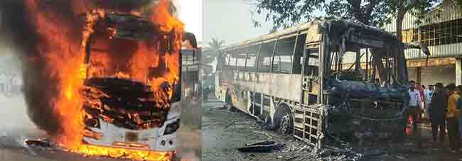 Shivshahi fire accident : चांदोरी नजीक धावत्या शिवशाहीला भीषण आग