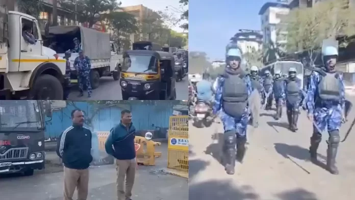 मीरा रोडमध्ये दंगल नियंत्रण पथकासह प्रचंड पोलिस बंदोबस्त
