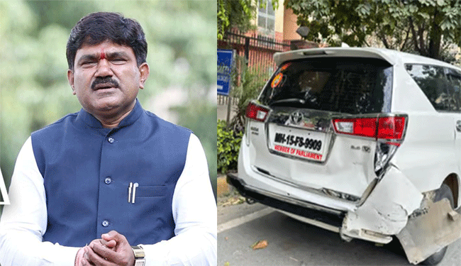 Hemant Godse car Accident : नाशिकचे खासदार हेमंत गोडसे यांच्या गाडीचा दिल्लीत भीषण अपघात