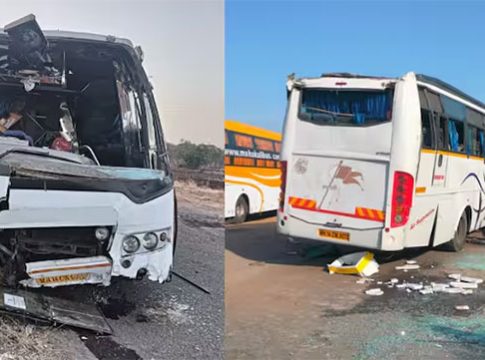Nashik Accident : नाशिक-पुणे महामार्गावर भीषण अपघात! भरधाव बस पलटली