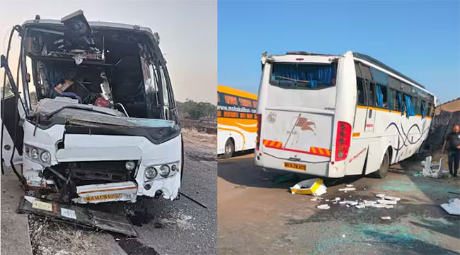 Nashik Accident : नाशिक-पुणे महामार्गावर भीषण अपघात! भरधाव बस पलटली