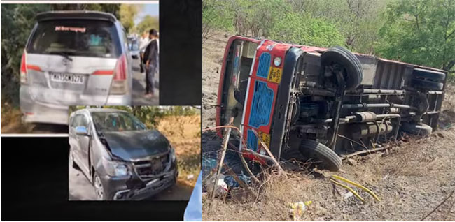 Accident News : जळगावात शरद पवारांच्या ताफ्यातील दोन गाड्यांचा भीषण अपघात!