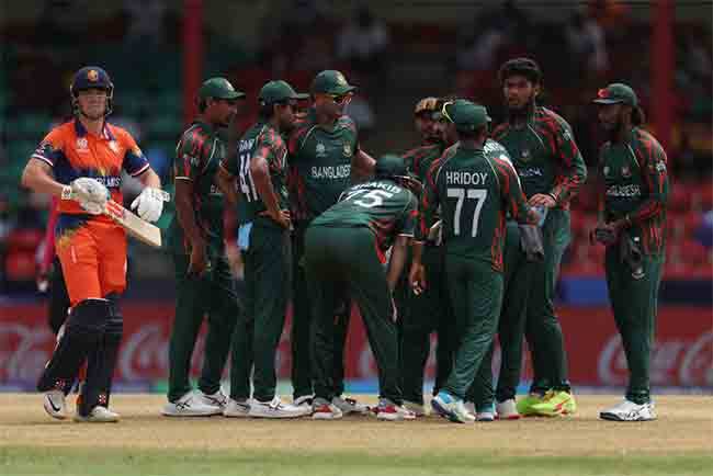 BAN vs NED: शाकिबच्या अर्धशतकाच्या जोरावर बांगलादेशने नेदरलँड्सला हरवले, सुपर८मधील आव्हान कायम