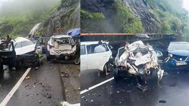 Accident news : मुंबई नाशिक महामार्गावर ५ वाहने एकमेकांवर आदळली!