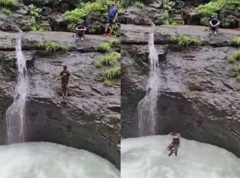 Tamhini Ghat : नसतं धाडस बेतलं जीवावर! तरुणाने धबधब्यात उडी मारली आणि थेट वाहून गेला...
