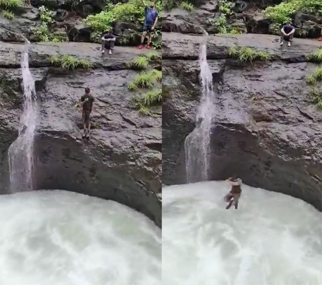Tamhini Ghat : नसतं धाडस बेतलं जीवावर! तरुणाने धबधब्यात उडी मारली आणि थेट वाहून गेला…