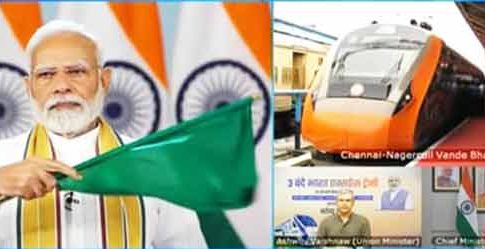 पंतप्रधानांनी ३ रेल्वे गाड्यांना दाखवला हिरवा झेंडा