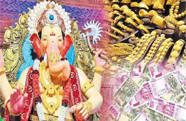 लालबागच्या राजा चरणी साडेतीन किलो सोने, ६४ किलो चांदी, ५ कोटी १६ लाख रोख रक्कम