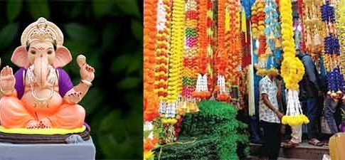 Ganeshotsav : गणेशोत्सवासाठी विविध साहित्यांनी सजली बाजारपेठ