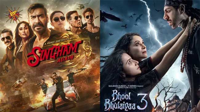 Singham Again vs Bhool Bhulaiyaa 3:‘सिंघम अगेन’ ‘भुल भुलैया ३’वर पडतोय भारी;तीन दिवसांतच १०० कोटींची कमाई