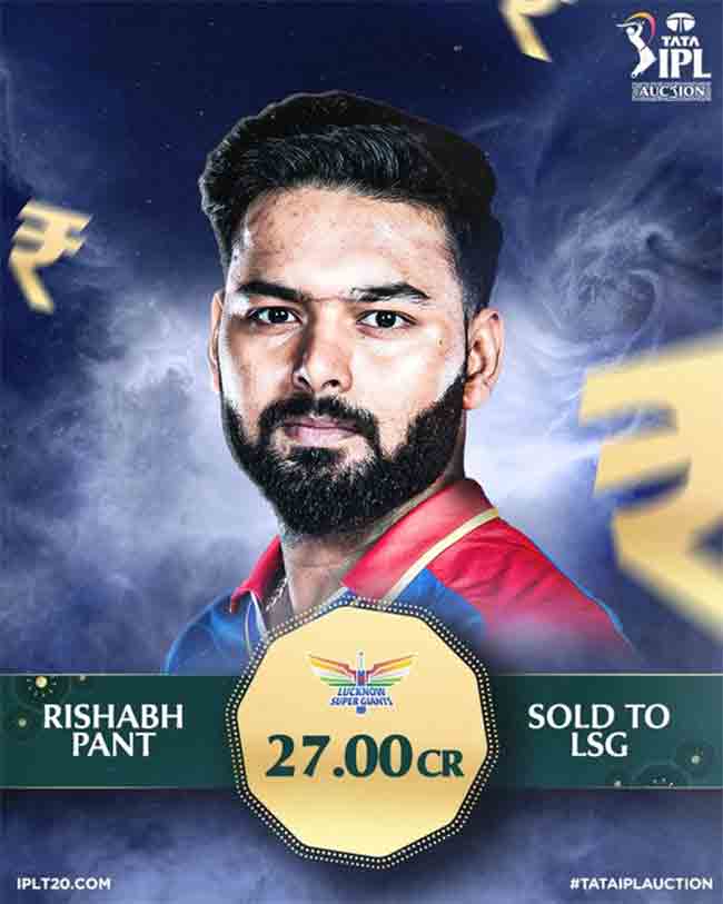 Rishabh Pant: IPL लिलावात ऋषभ पंतने मोडला रेकॉर्ड, ठरला सर्वात महागडा खेळाडू