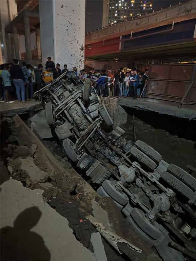 Miraroad Metro : भीषण अपघात! मेट्रोचे काम करणारा मिक्सर २० फूट खोल खड्डयात कोसळला