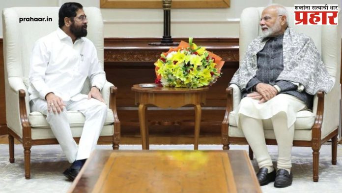 Maharashtra Politics : दिल्लीत PM मोदींसोबत शिंदेंची भेट, एक तास चर्चा; शिंदेंनी सांगितलं