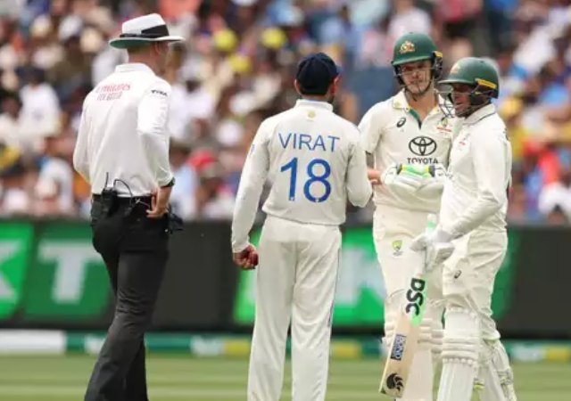 Virat Kohli : ऑस्ट्रेलियाच्या फलंदाजाला धक्का देणाऱ्या विराट कोहलीला सामनाधिकाऱ्यांचा दणका