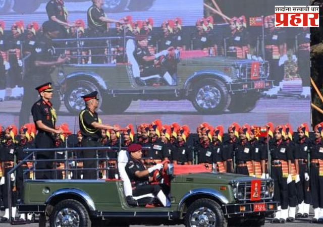लष्कर दिनाच्या संचलनात नेपाळी सैनिकांची तुकडी