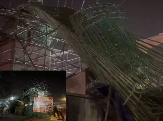 Mumbai Metro : मुंबईत मेट्रोचे बांधकाम कोसळले, वाहतूक कोंडी