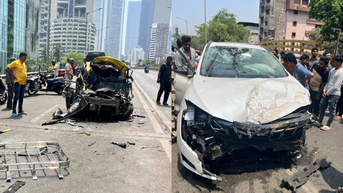Mumbai Accident : मुंबईत दोन कारची समोरासमोर टक्कर, दोघांचा मृत्यू