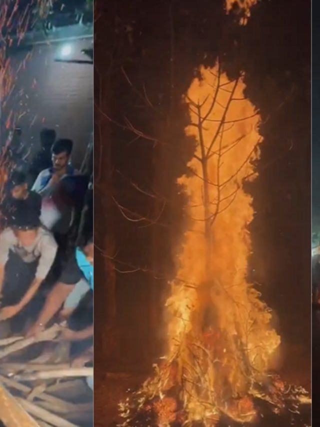 Savarde Holi : सावर्डे येथील अंगावर जळकी लाकडं फेकण्याची परंपरा नेमकी काय ?