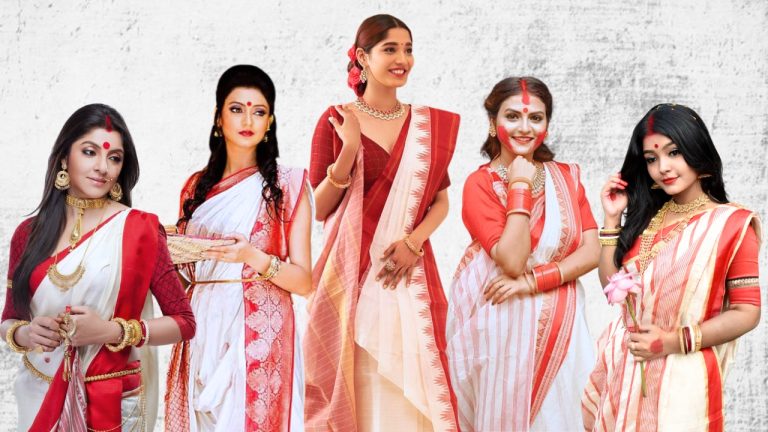 Bengali Saree : ‘शुंदोर शुंदोर!’ लाल-पार साडी