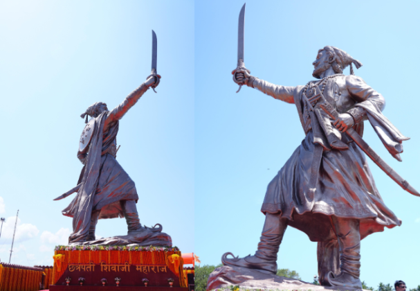 सिंधुदुर्गमध्ये छत्रपती शिवाजी महाराजांच्या पुतळ्याचे मुख्यमंत्र्यांच्या हस्ते पूजन