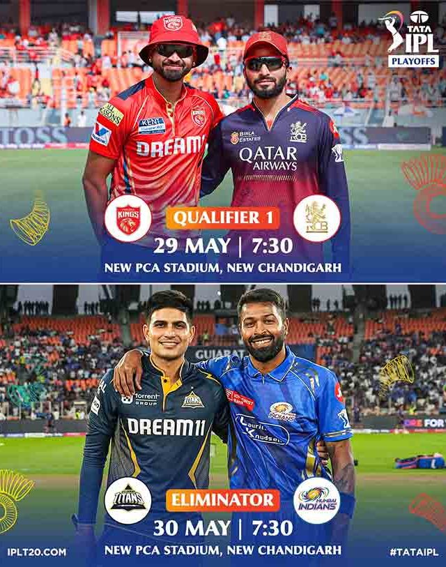 टॉप २मध्ये पोहोचलेल्या RCBने बिघडवला गुजरातचा खेळ, जाणून घ्या प्लेऑफमध्ये कोण कोणाविरुद्ध खेळणार