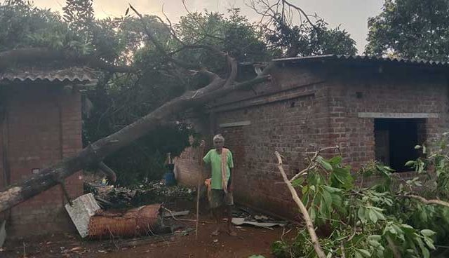 दोन दिवसांच्या वादळी पावसाने २,१२४ घरांची पडझड