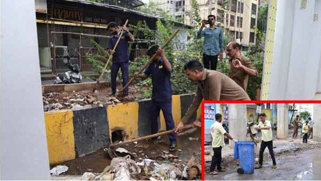 घोडबंदर रस्त्यावर सर्वंकष स्वच्छता मोहीम