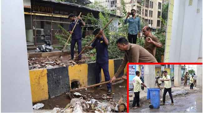 घोडबंदर रस्त्यावर सर्वंकष स्वच्छता मोहीम